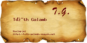 Tóth Galamb névjegykártya